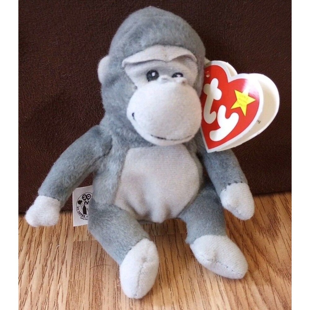 TY McDonald's Happy Meal Teenie Beanie Pops The Gorilla Gray USED